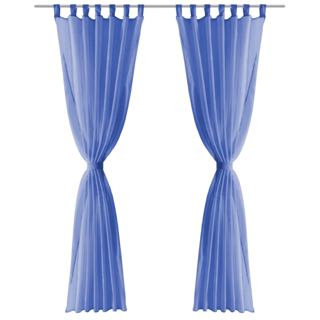 vidaXL Voile Curtains 2 pcs 140x245 cm Royal Blue