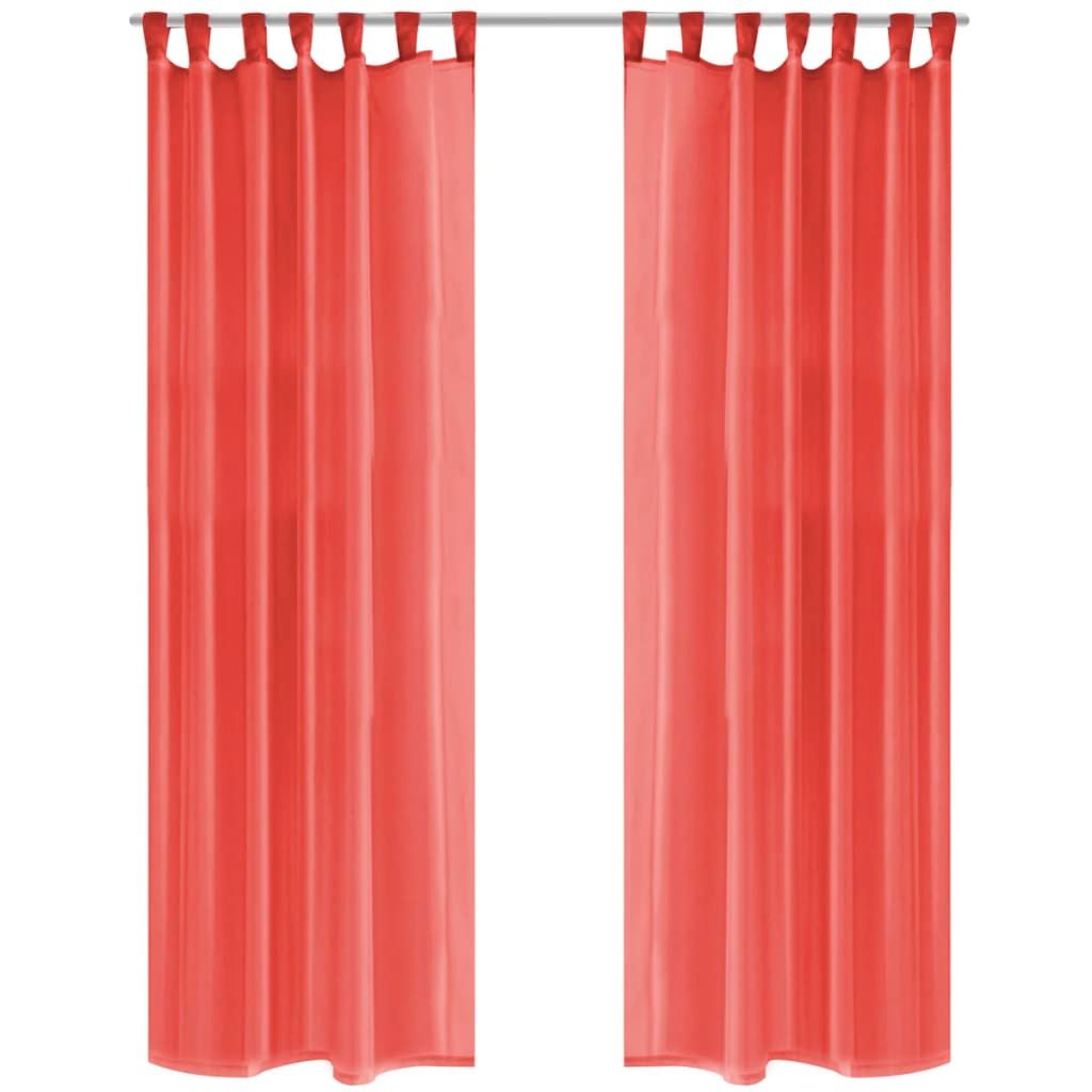 vidaXL Voile Curtains 2 pcs 140x225 cm Red