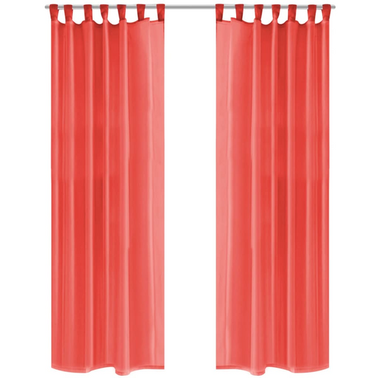 vidaXL Voile Curtains 2 pcs 140x225 cm Red