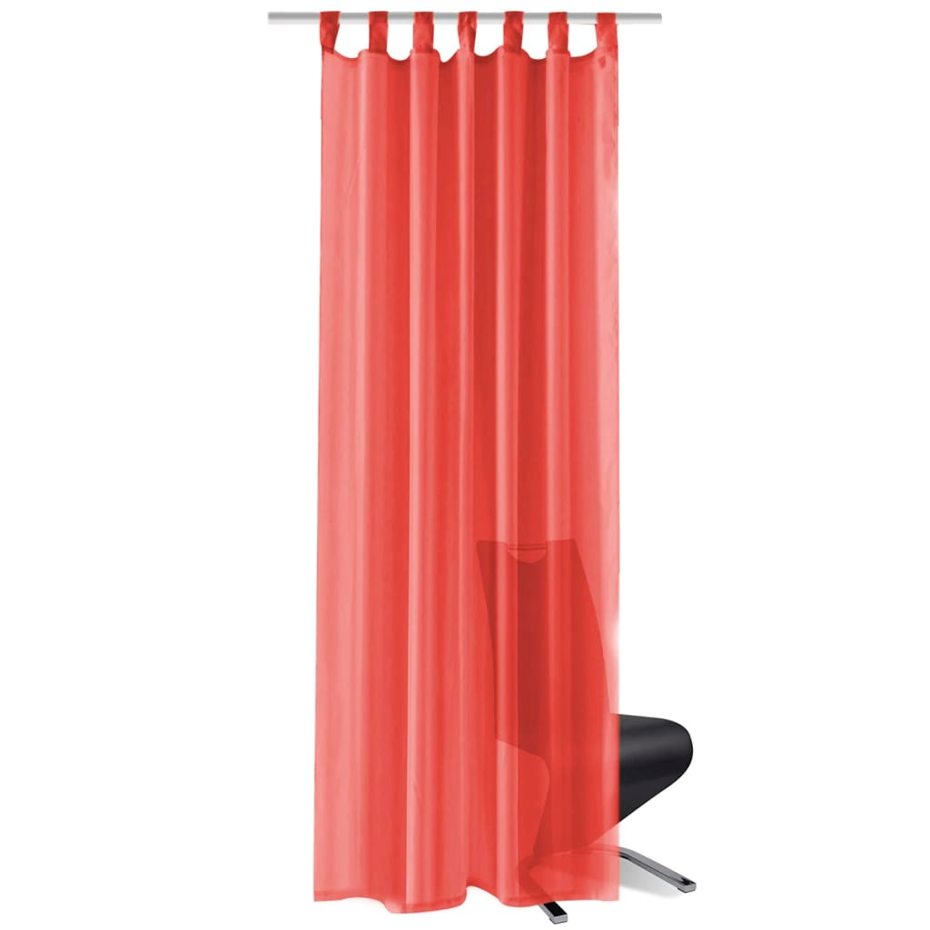 vidaXL Voile Curtains 2 pcs 140x225 cm Red