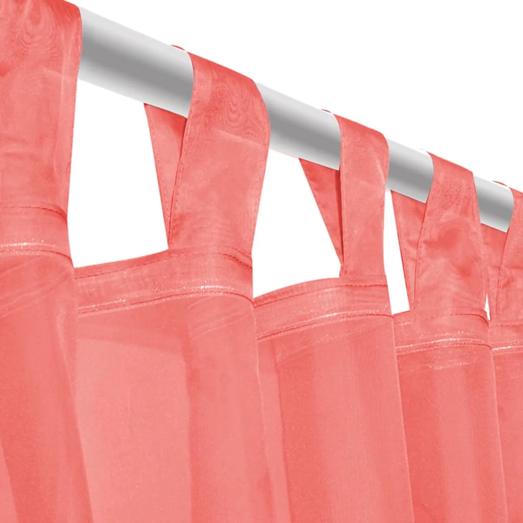vidaXL Voile Curtains 2 pcs 140x225 cm Red