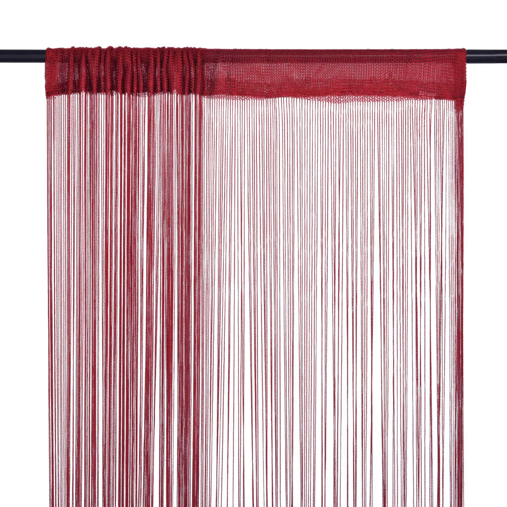 vidaXL String Curtains 2 pcs 100x250 cm Burgundy