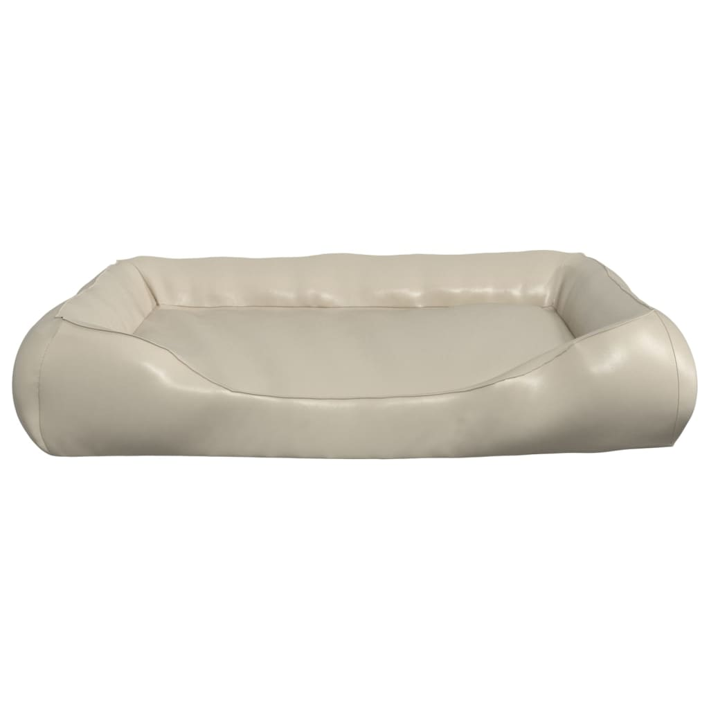 Dog Bed Beige 80x68x23 cm Faux Leather