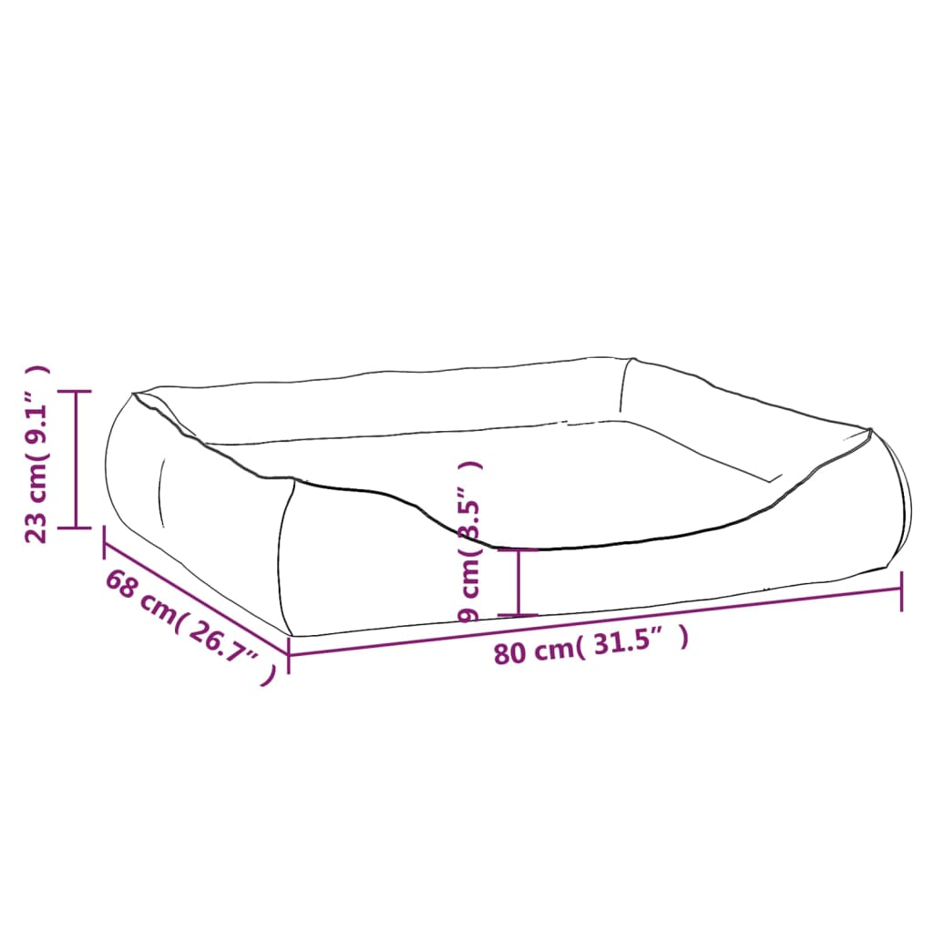Dog Bed Beige 80x68x23 cm Faux Leather