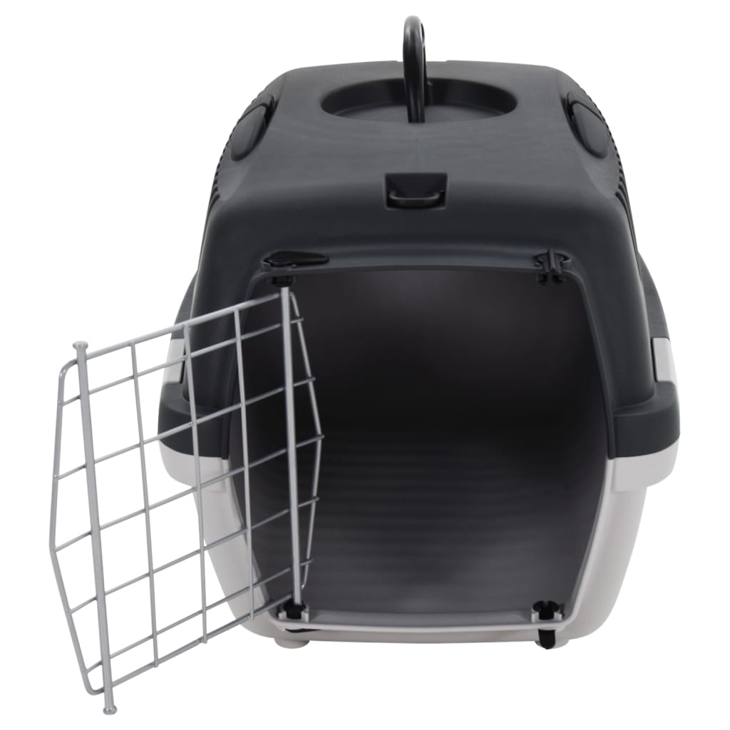 Pet Transport Box Grey and Black 48x32x31 cm PP