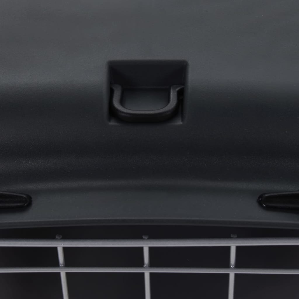 Pet Transport Box Grey and Black 48x32x31 cm PP