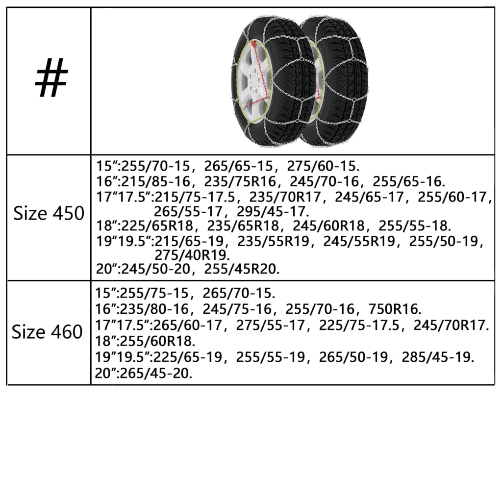 vidaXL Car Tyre Snow Chains 2 pcs 9 mm KN130