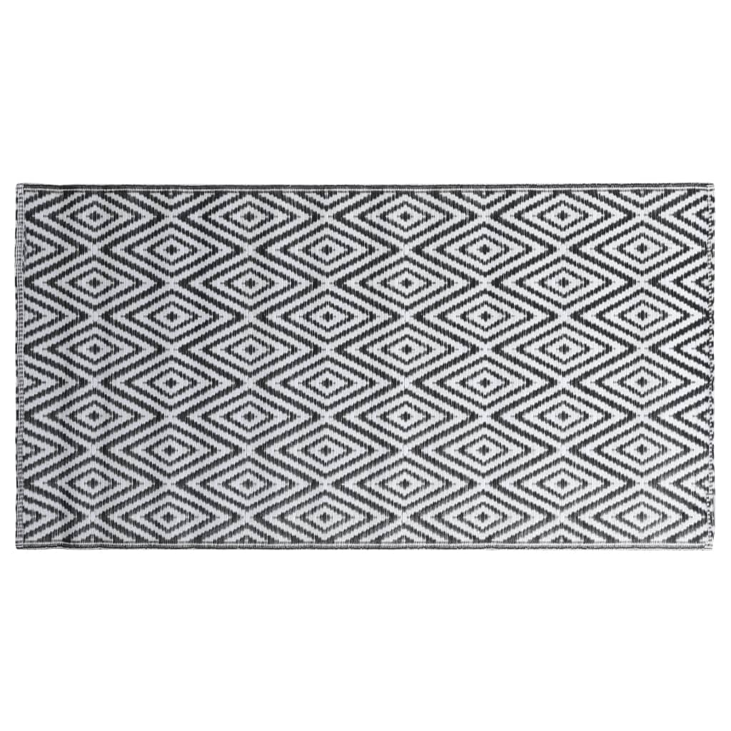 vidaXL Outdoor Carpet White and Black 160x230 cm PP