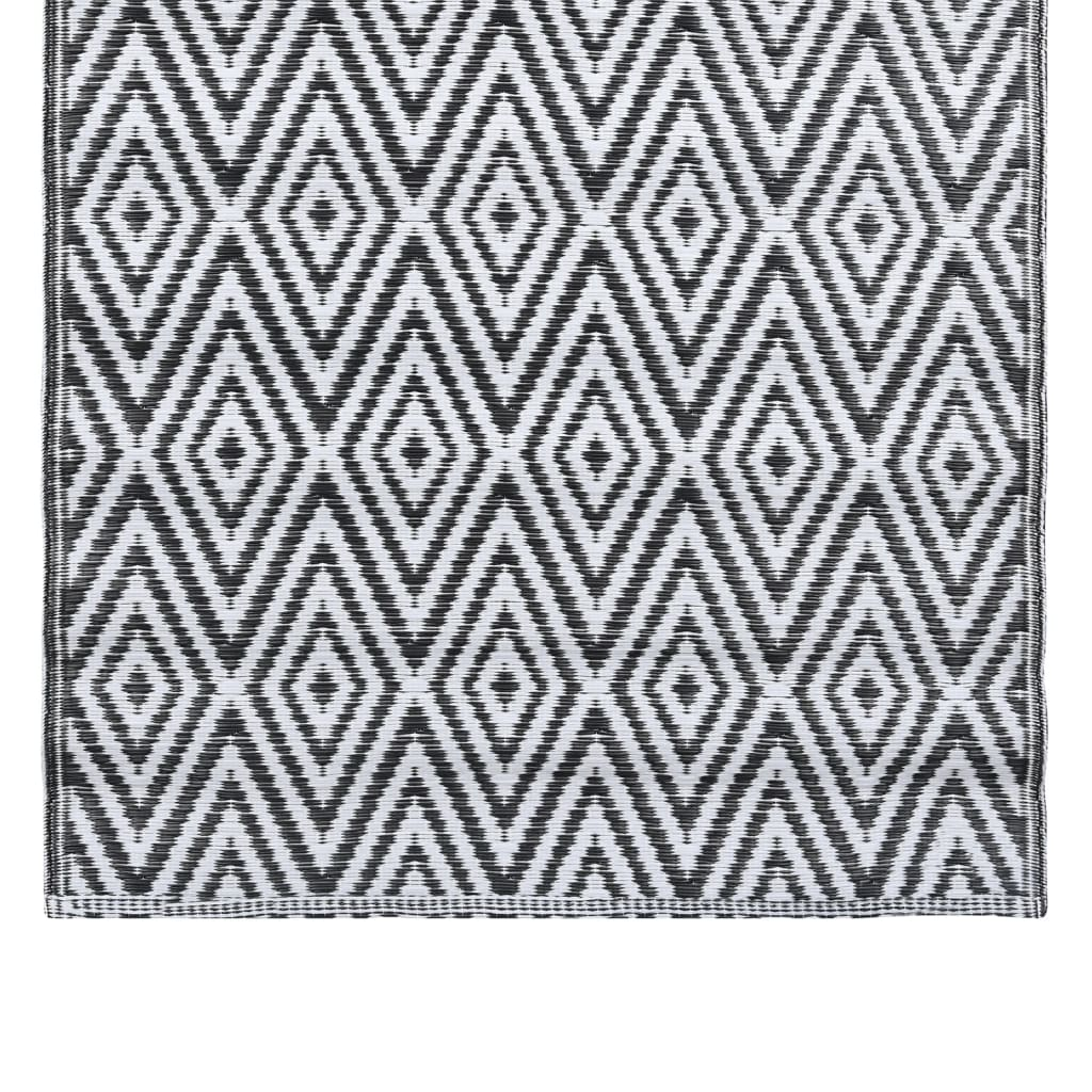 vidaXL Outdoor Carpet White and Black 160x230 cm PP