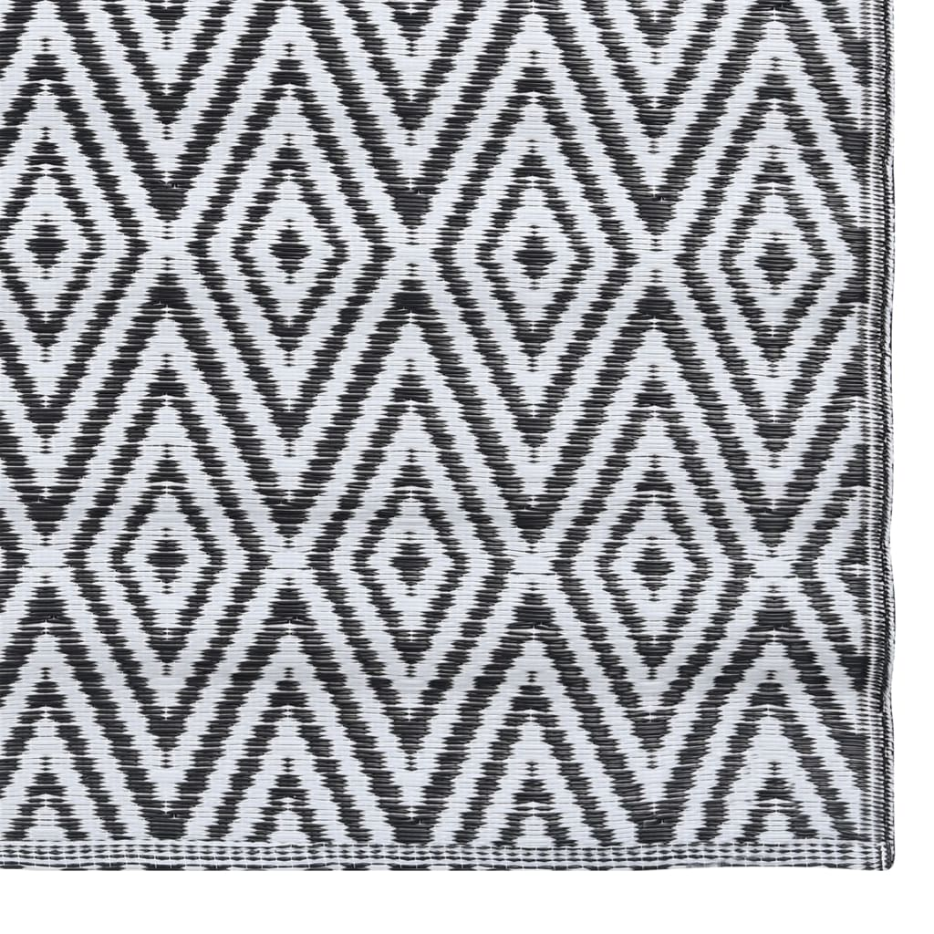 vidaXL Outdoor Carpet White and Black 160x230 cm PP