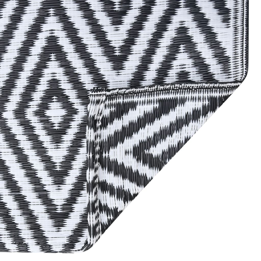 vidaXL Outdoor Carpet White and Black 160x230 cm PP