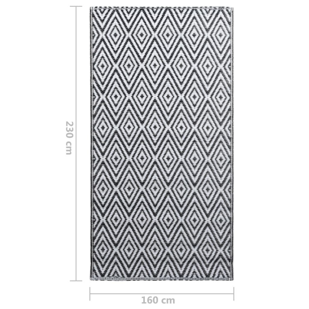 vidaXL Outdoor Carpet White and Black 160x230 cm PP