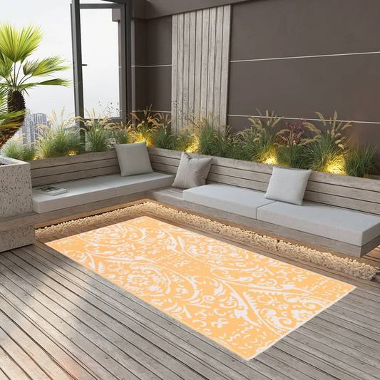vidaXL Outdoor Carpet Orange and White 80x150 cm PP