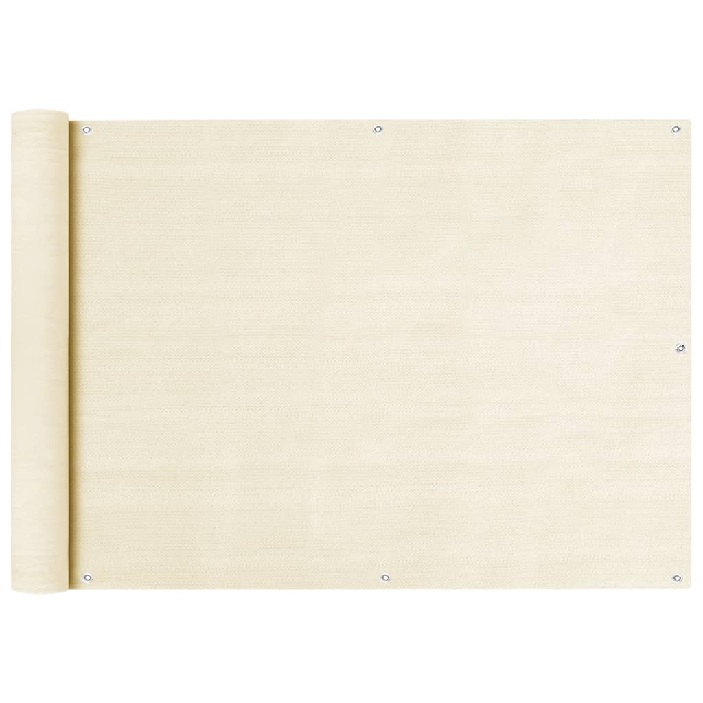 vidaXL Balcony Screen Cream 75x300 cm HDPE