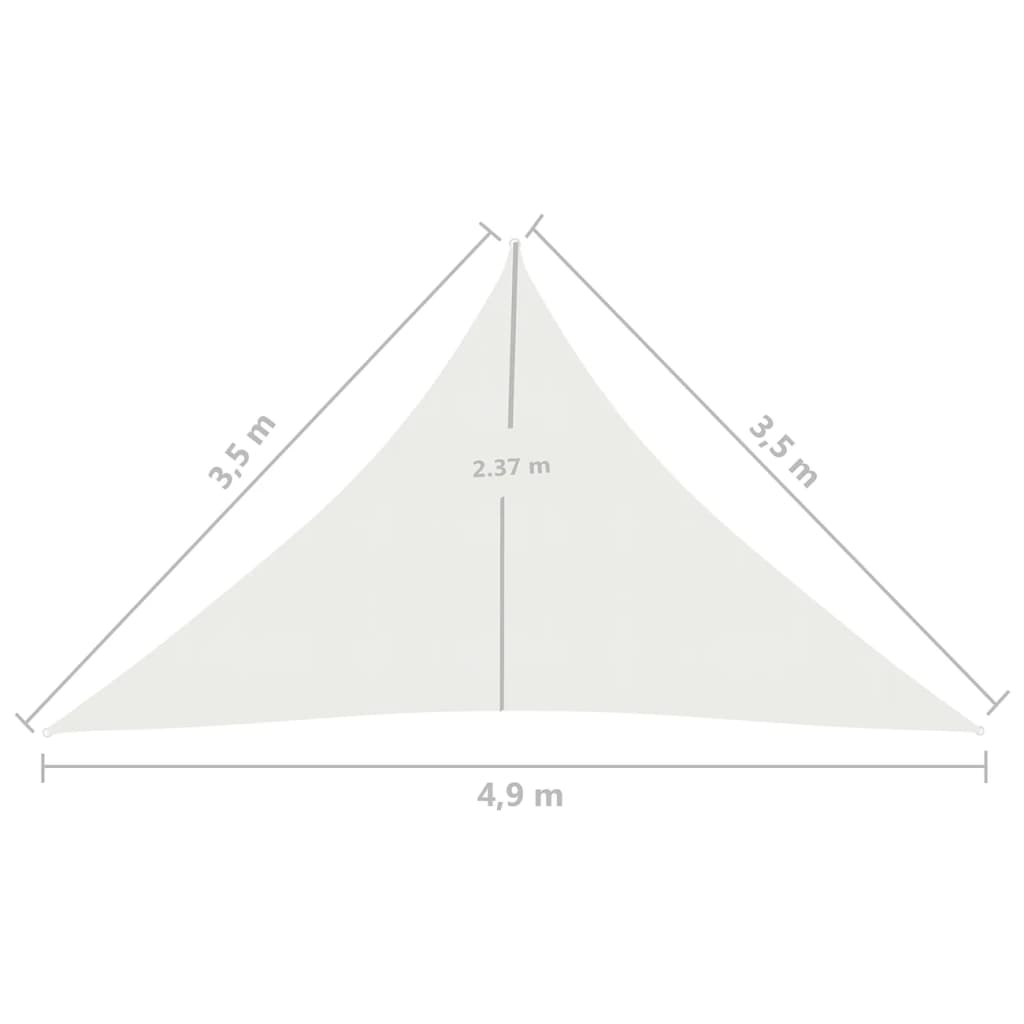 vidaXL Sunshade Sail 160 g/m² White 3.5x3.5x4.9 m HDPE