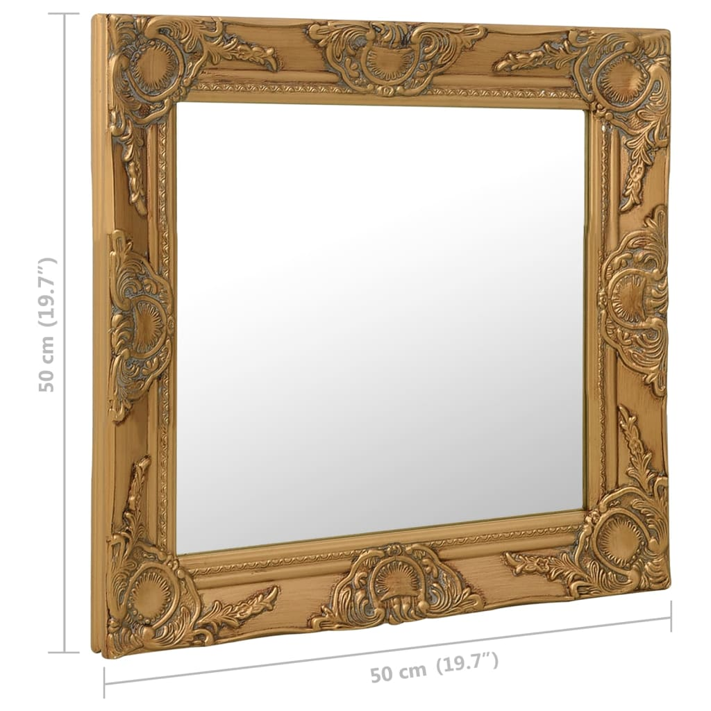 vidaXL Wall Mirror Baroque Style 50x50 cm Gold