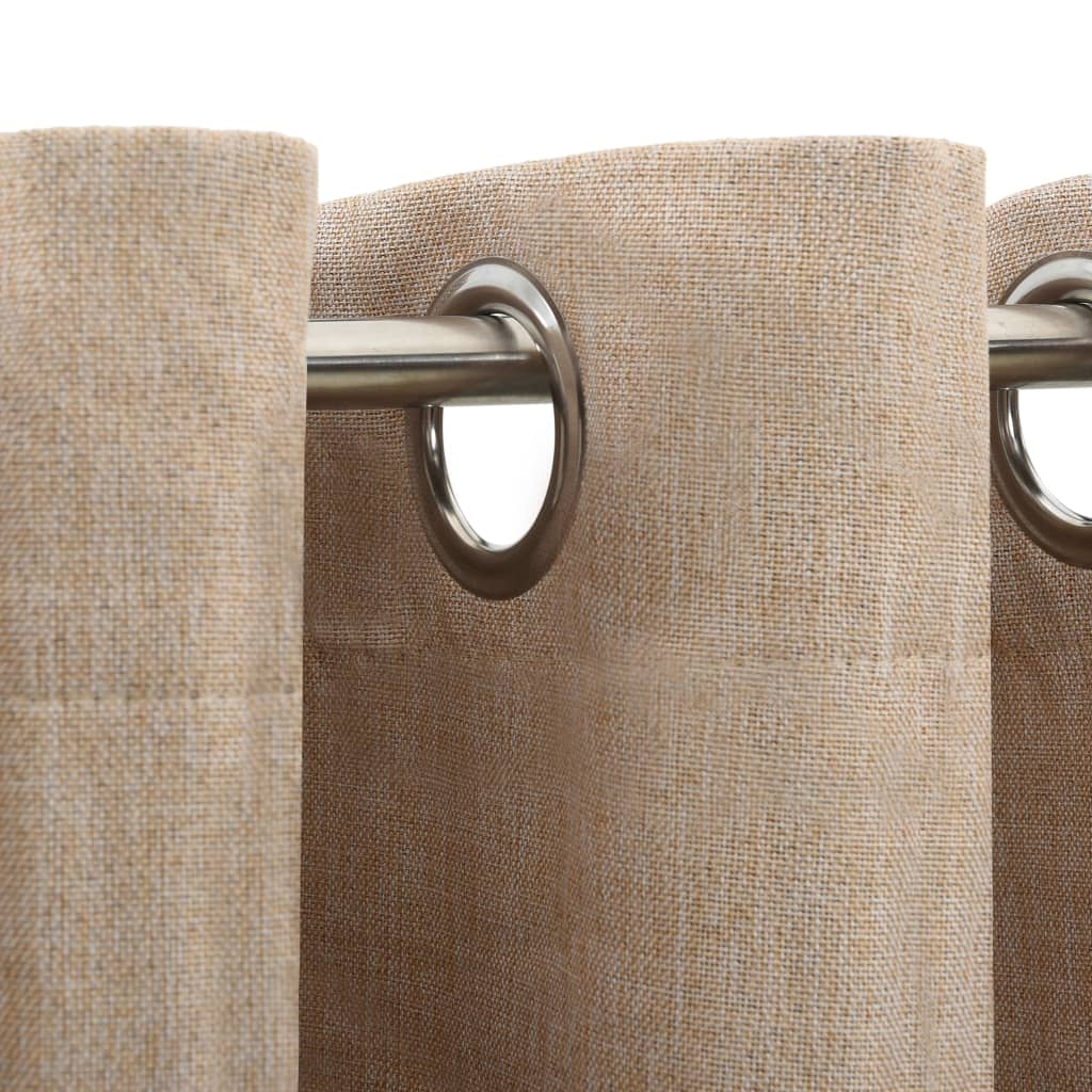 vidaXL Linen-Look Blackout Curtains with Grommets 2pcs Beige 140x245cm
