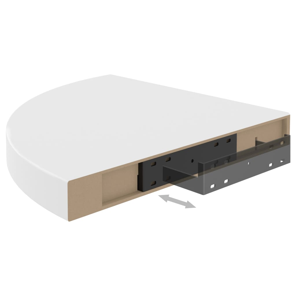 Floating Corner Shelf White 35x35x3.8 cm MDF