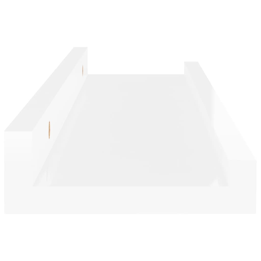 Wall Shelves 2 pcs High Gloss White 40x9x3 cm