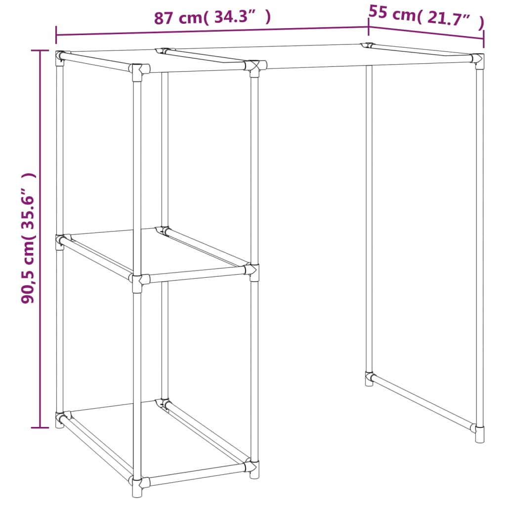 vidaXL Storage Rack over Washing Machine Cream 87x55x90.5 cm Iron