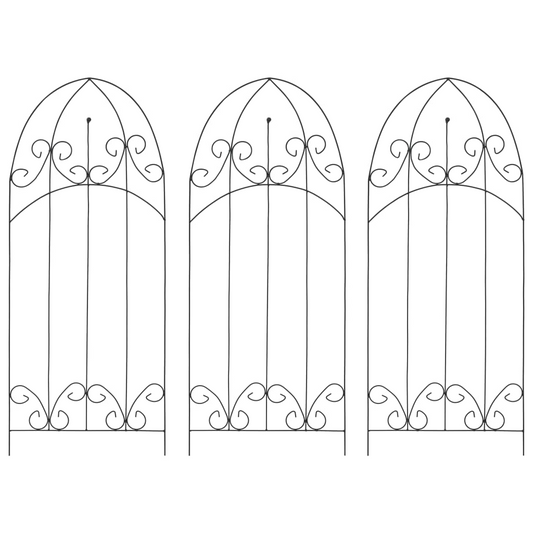 vidaXL Plant Climbing Racks 3 pcs Black 40x100 cm Iron