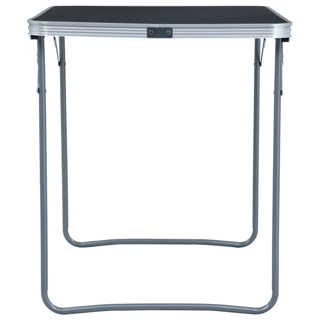 Foldable Camping Table with Metal Frame 80x60 cm Grey