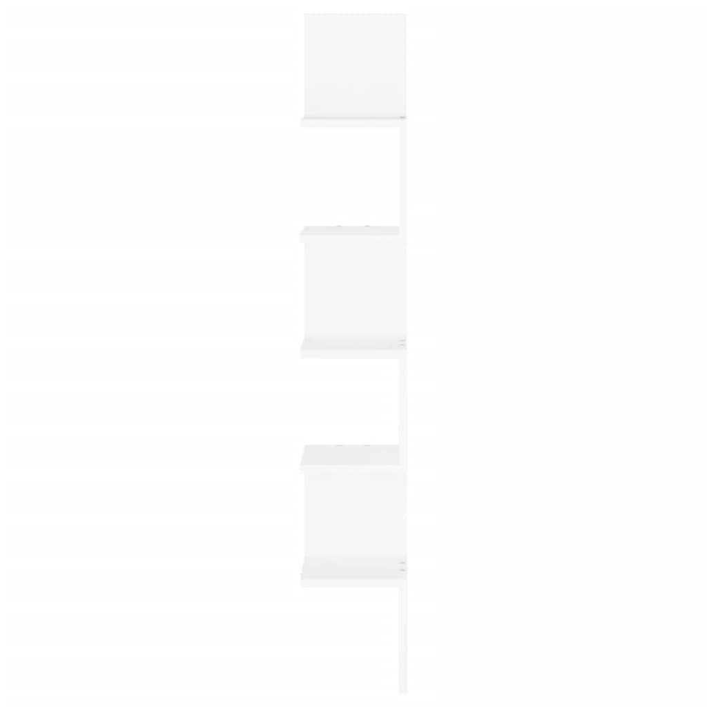 Wall Corner Shelf White 20x20x127.5 cm Engineered Wood