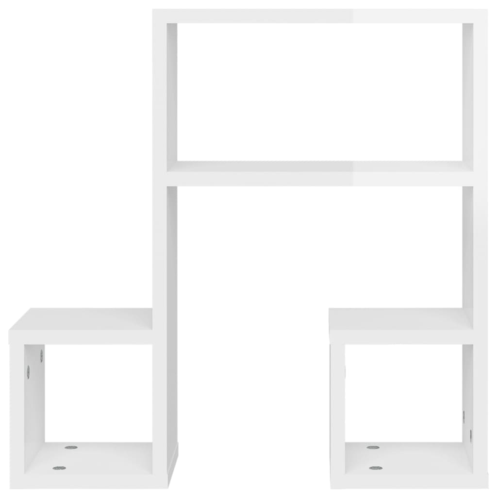 Wall Shelf 2 pcs High Gloss White 50x15x50 cm Engineered Wood