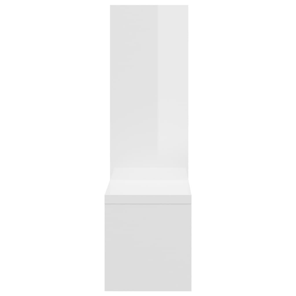 Wall Shelf 2 pcs High Gloss White 50x15x50 cm Engineered Wood