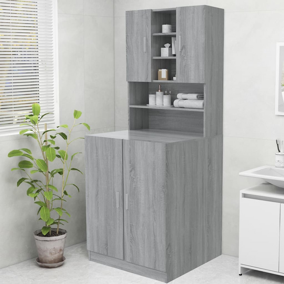 vidaXL Washing Machine Cabinet Grey Sonoma 70.5x25.5x90 cm