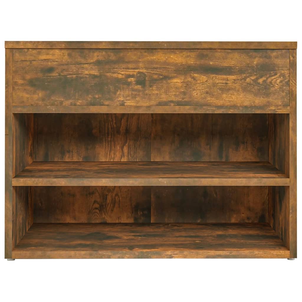 vidaXL Shoe Bench Smoked Oak 60x30x45 cm Engineered Wood