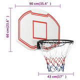 vidaXL Basketball Backboard White 90x60x2 cm Polyethene