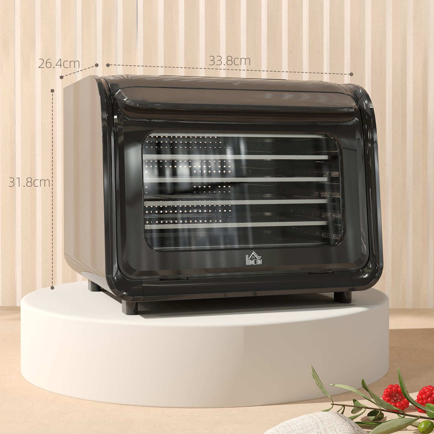 HOMCOM 35-70Â°C Six-Tray Food Dehydrator - Black