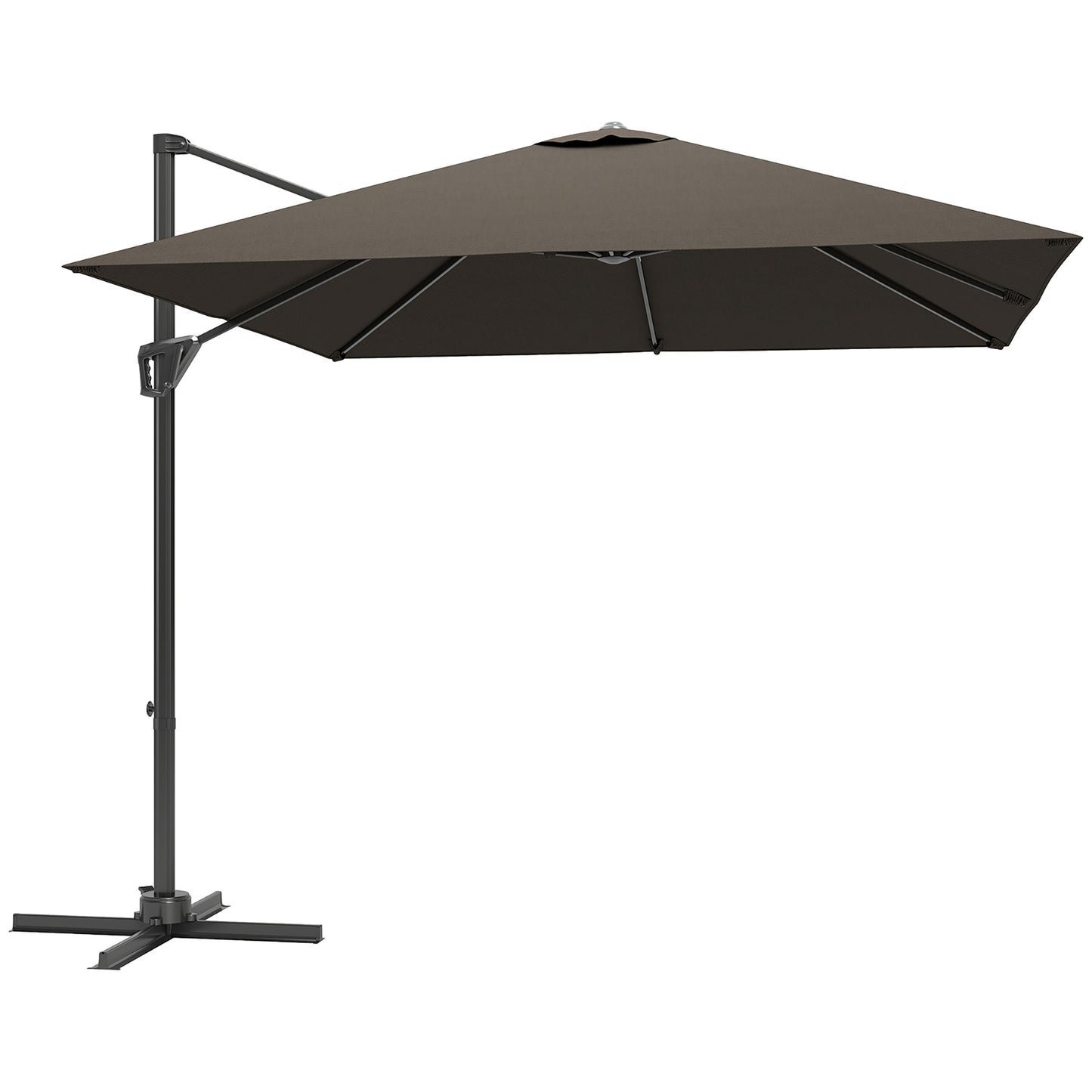 Outsunny Patio Offset Parasol Umbrella - Tan Default Title