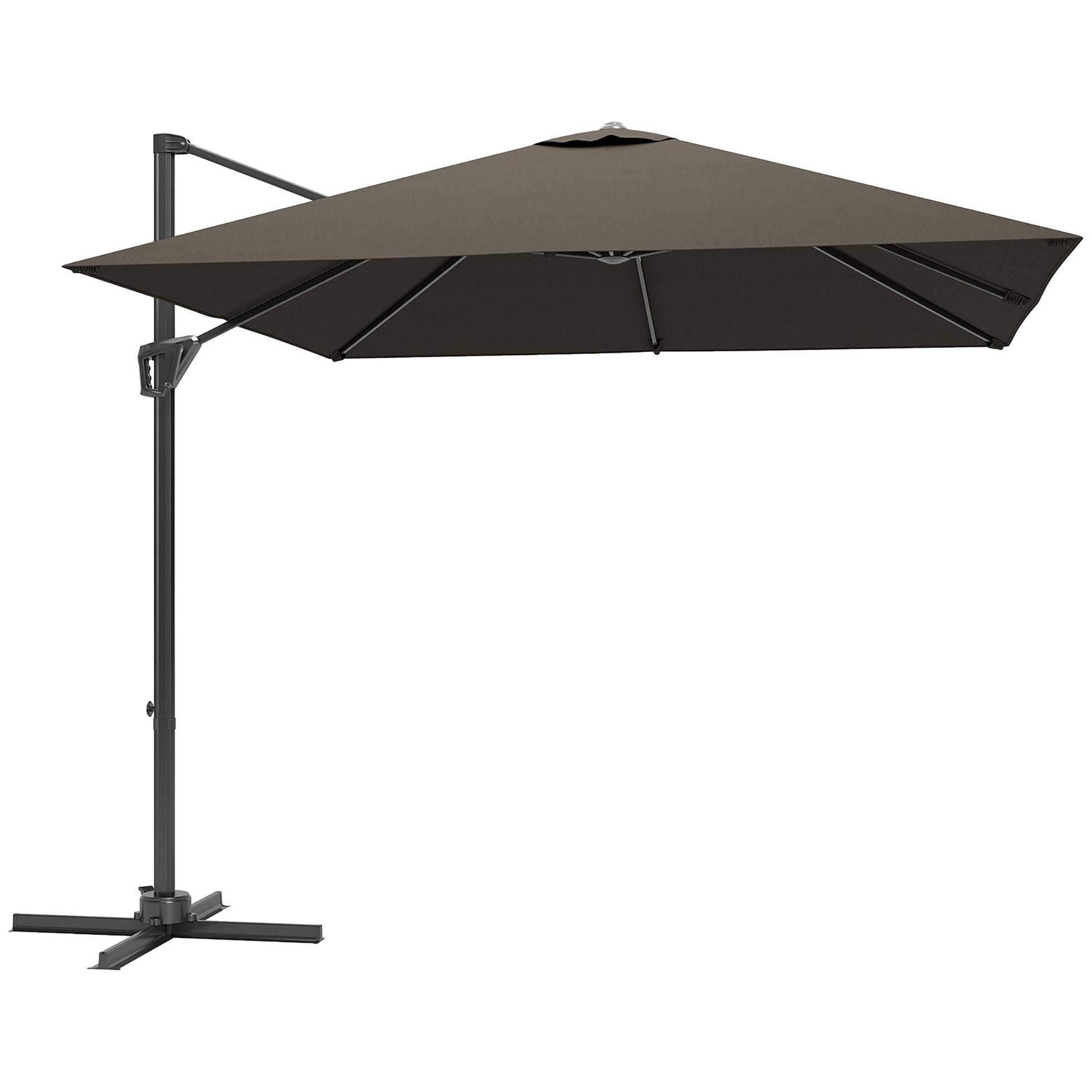 Outsunny Patio Offset Parasol Umbrella - Tan Default Title