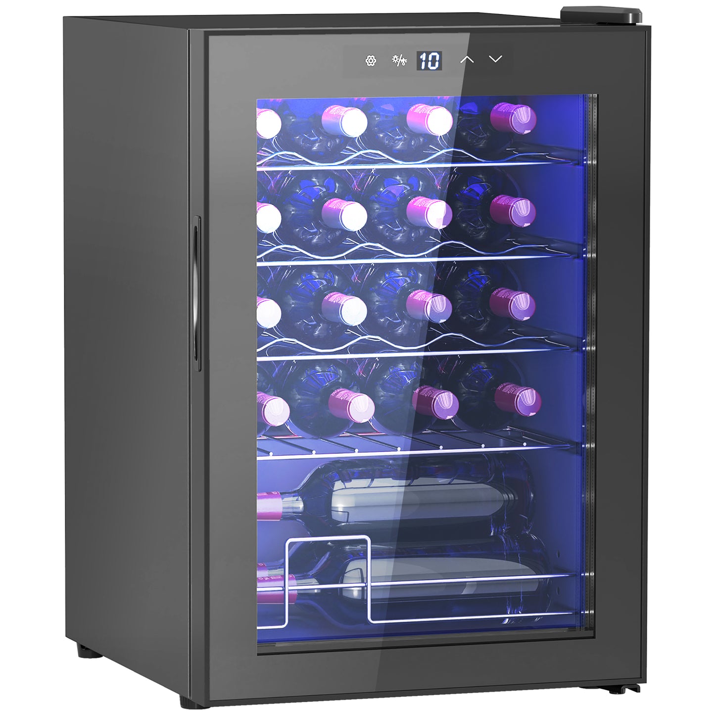 HOMCOM 20 Bottle 5-18â„ƒ Countertop Wine Fridge - Black