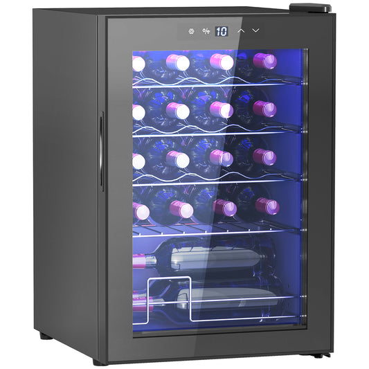 HOMCOM 20 Bottle 5-18â„ƒ Countertop Wine Fridge - Black