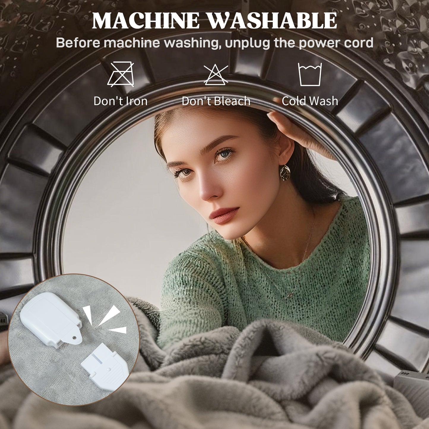 HOMCOM Heated Blanket 180 x 130cm, Electric Throw Blanket with 10 Heat Levels and 10H Timer, Machine Washable Flannel and Cotton Velvet with Overheat Protection, Grey