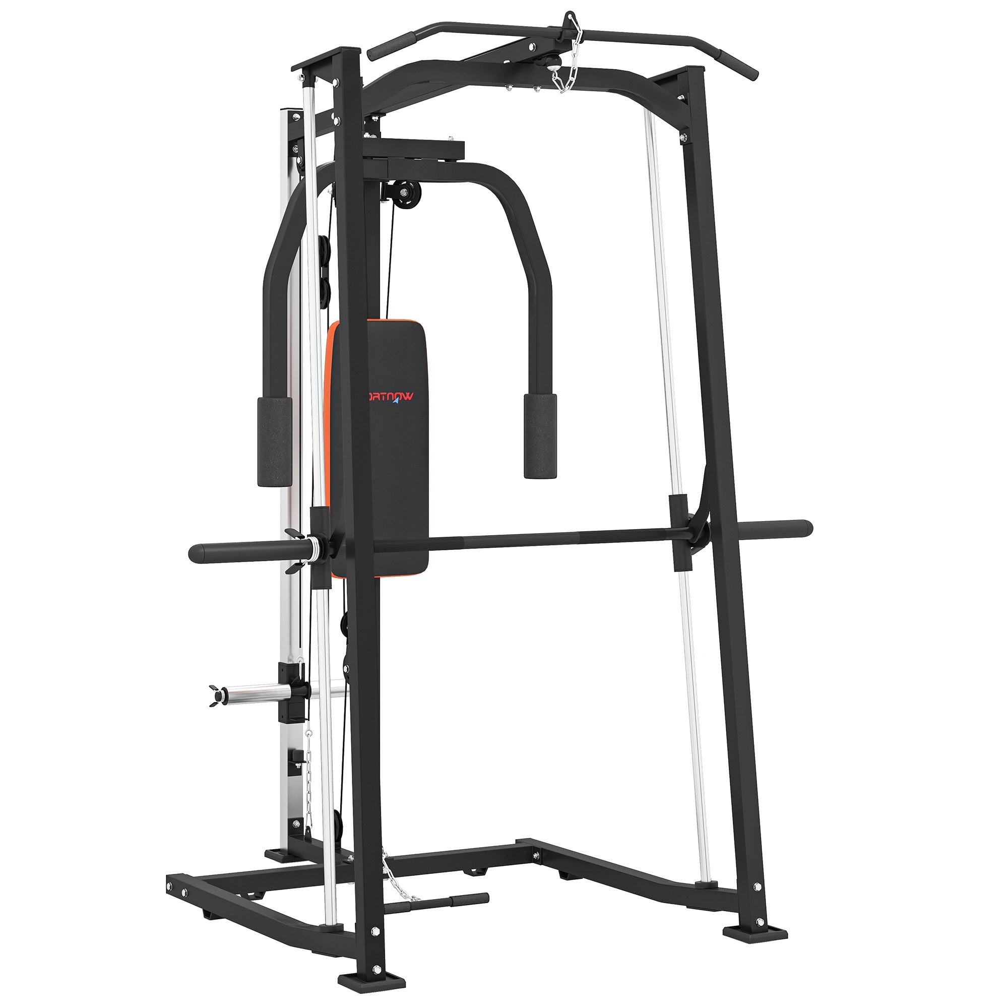 Liam Rack SPORTNOW 3-in-1 Gym Station with 17-level Squat Rack Dual Cable Pulley ...