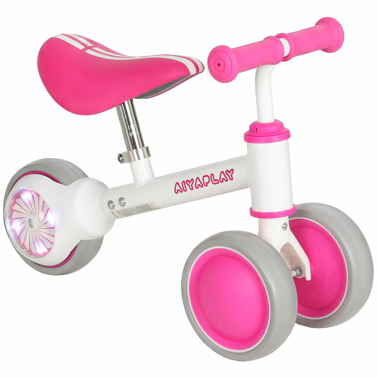 AIYAPLAY Balance Bike for Kids 1-2 Years, Toddler Bike with Adjustable Seat and Lighting Rear Wheels for Boys and Girls, Pink Default Title