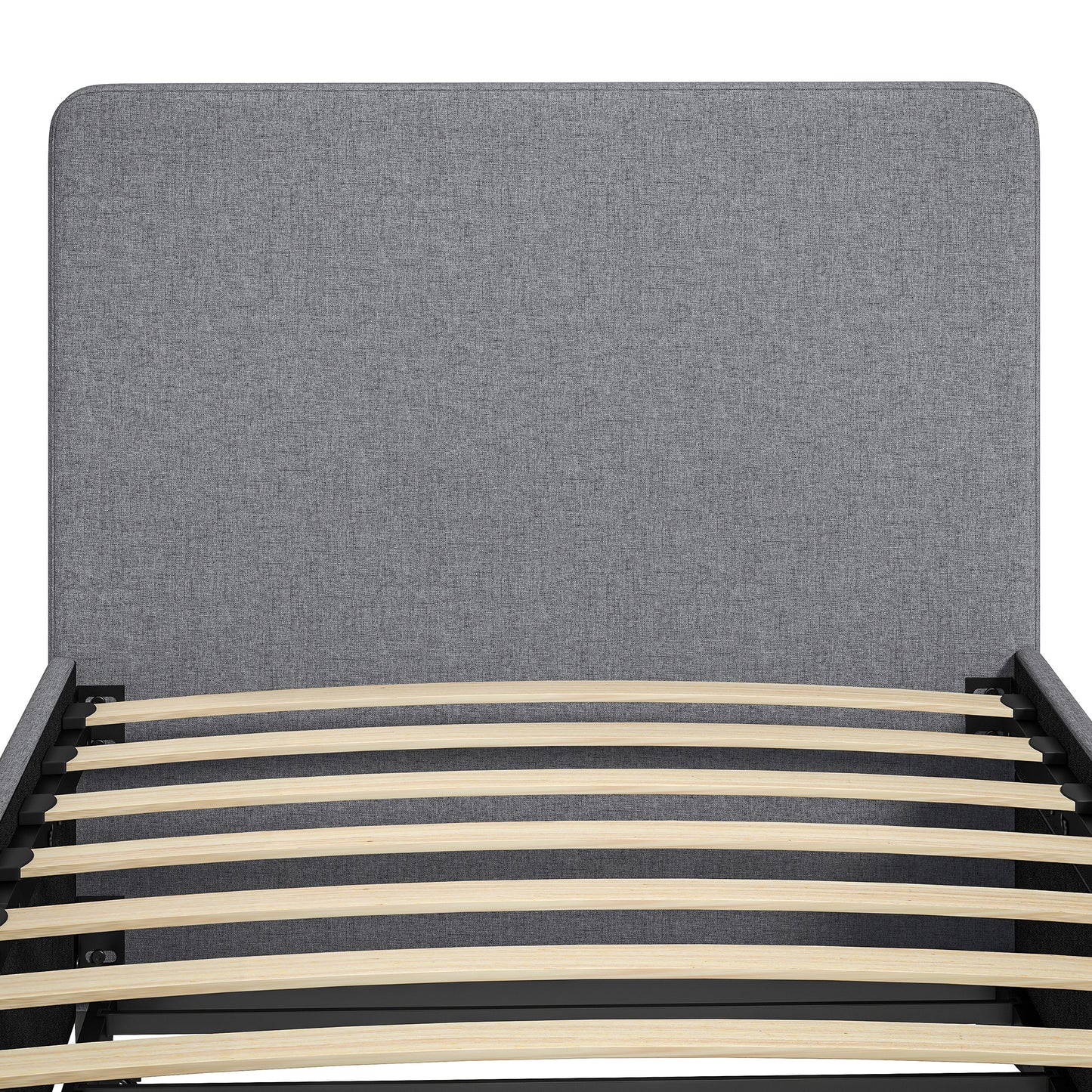 HOMCOM 3ft Single Bed Frame with Trundle, Upholstered Pull Out Trundle Bed with Headboard and Footboard, Dark Grey