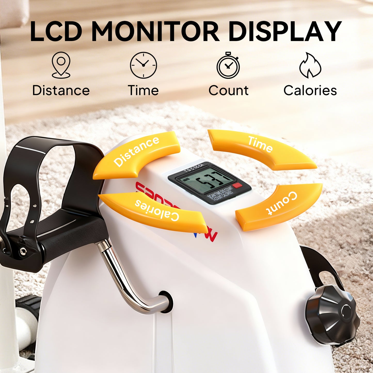 SPORTNOW Seated Pedal Exerciser with Dual Massage and Adjustable Height