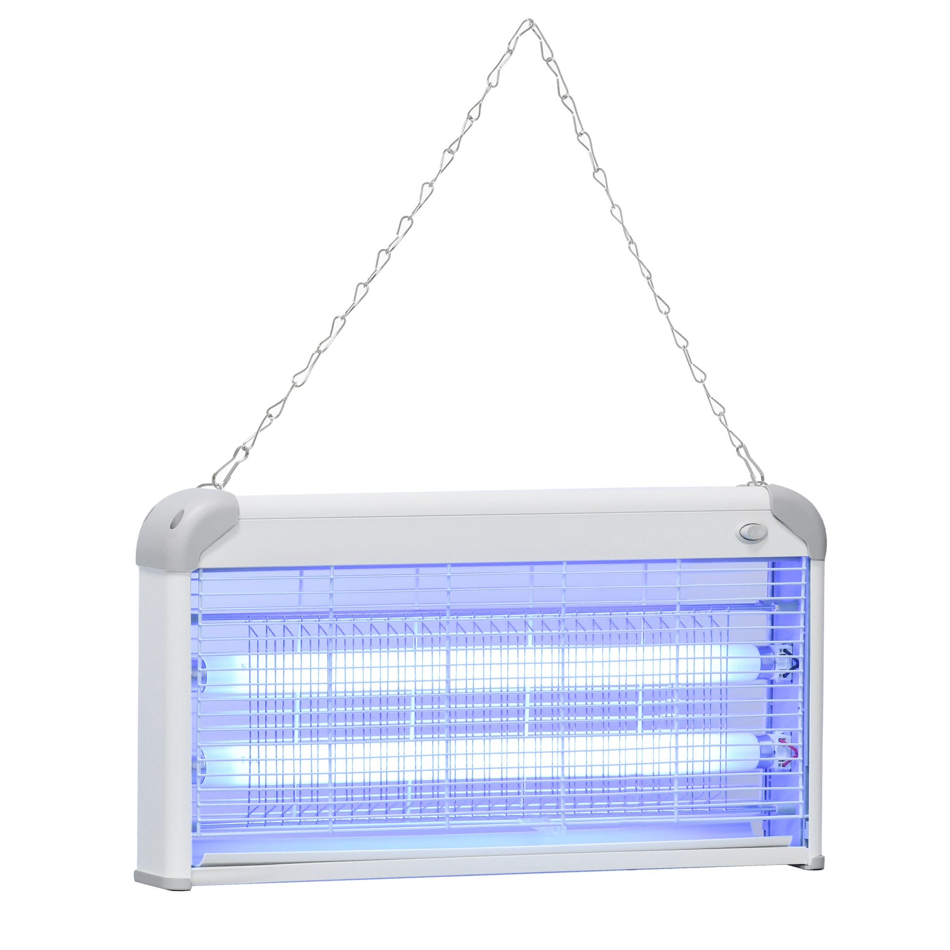 Outsunny Wall Hanging Bug Zapper, 30W Electric Fly Zapper Mosquito Killer, 60ãŽ¡ Coverage Insect Killer, Indoor Outdoor Use, Grey