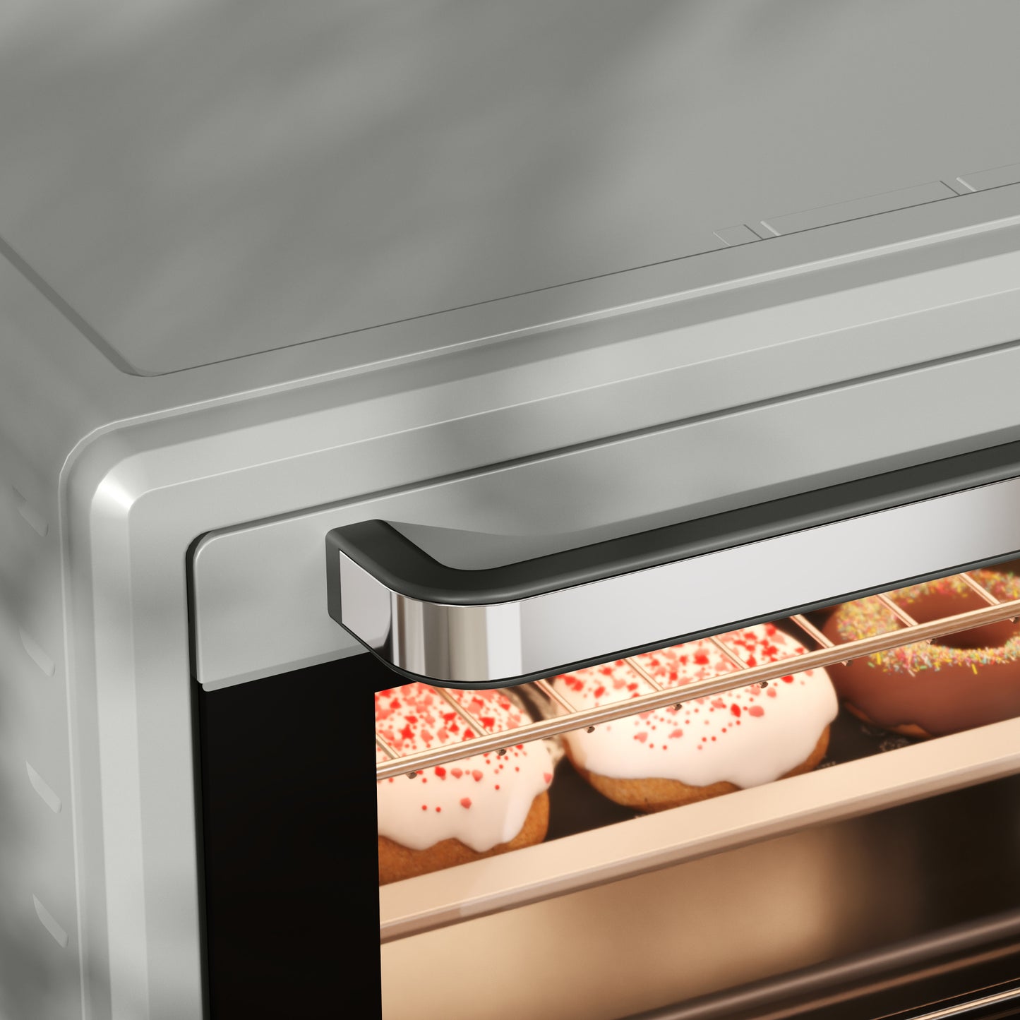 HOMCOM 21L Mini Countertop Oven, 100Â°C-230Â°C Adjustable Temp - Silver Tone