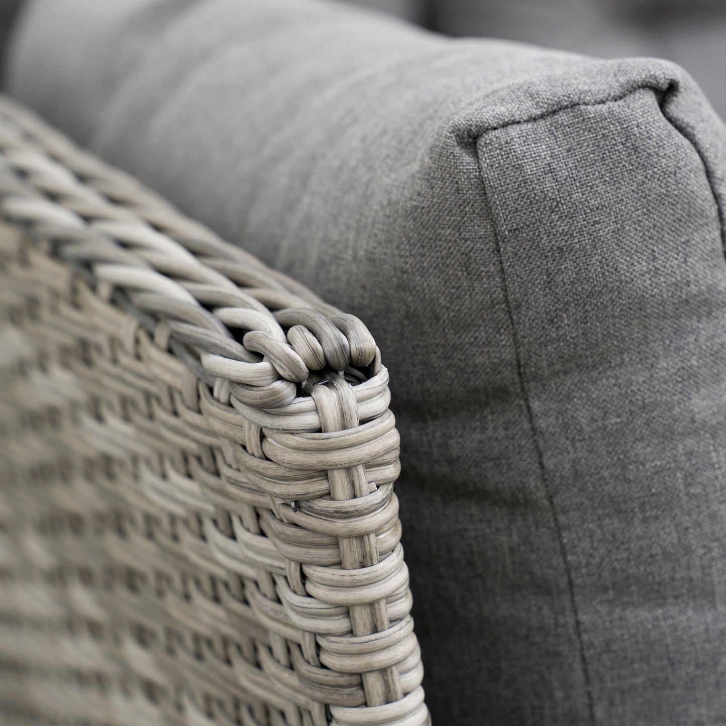 Outsunny 6 Pieces Outdoor PE Rattan Garden Furniture, Patio Wicker Sectional Conversation Corner Sofa w/ Soft Padded Cushion & Liftable Coffee Table, Grey