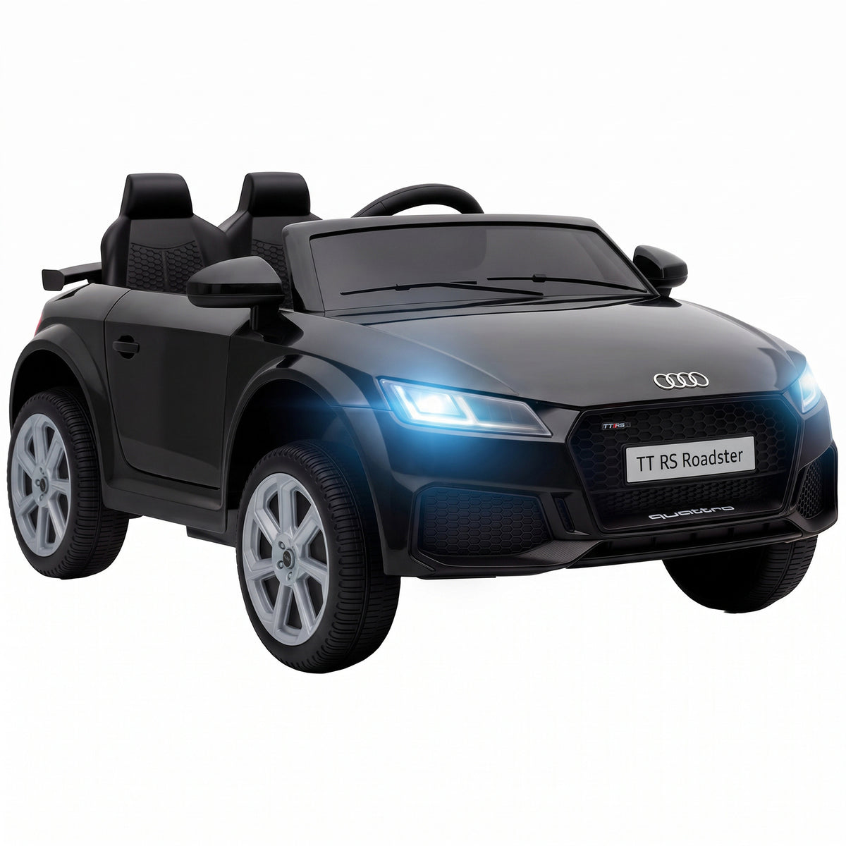 AIYAPLAY 12V Audi TT RS Licensed Electric Car, Electric Ride On Toy with Remote Control, Dual Motors, 4-Wheel Suspension, Black Default Title