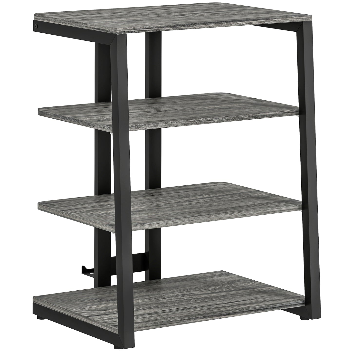 HOMCOM HiFi Stand, with Four Storage Shelves - Dark Grey Default Title