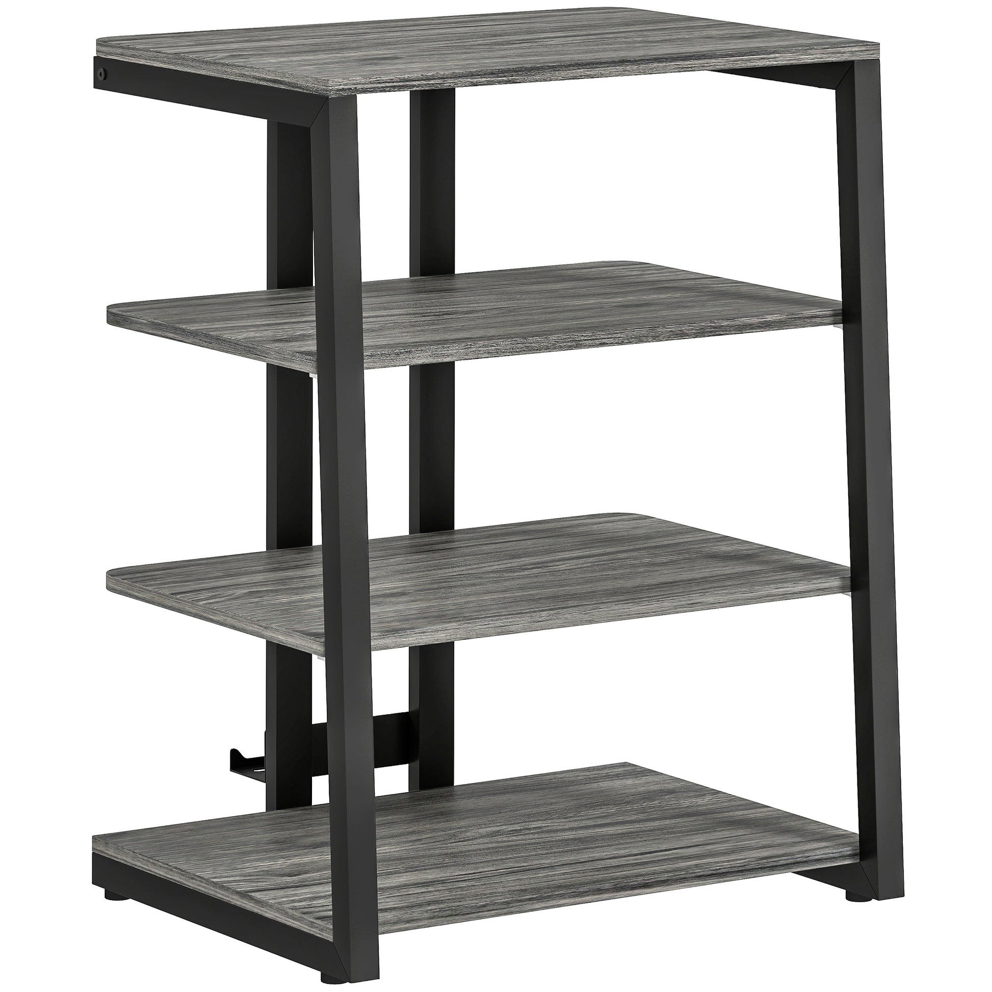 HOMCOM HiFi Stand, with Four Storage Shelves - Dark Grey Default Title