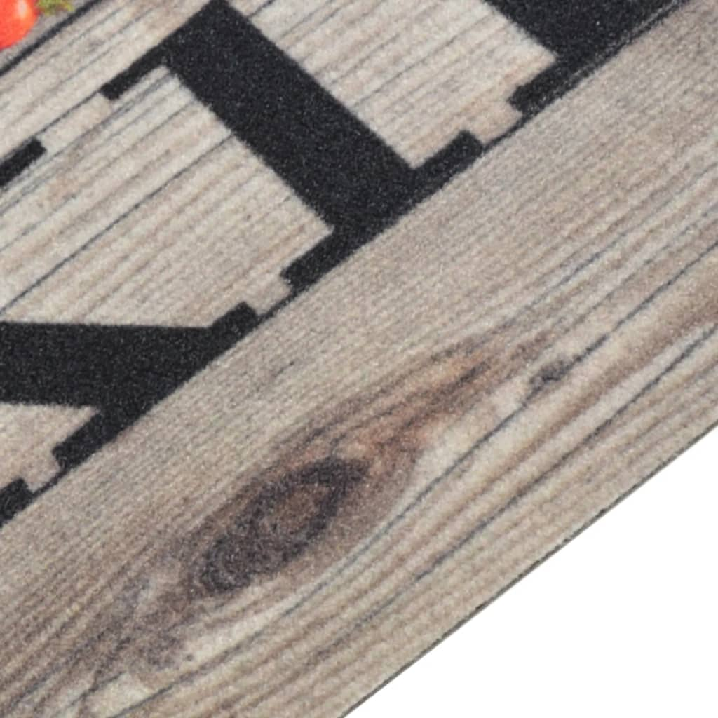 vidaXL Kitchen Rug Washable Cooking Grey 45x150 cm Velvet