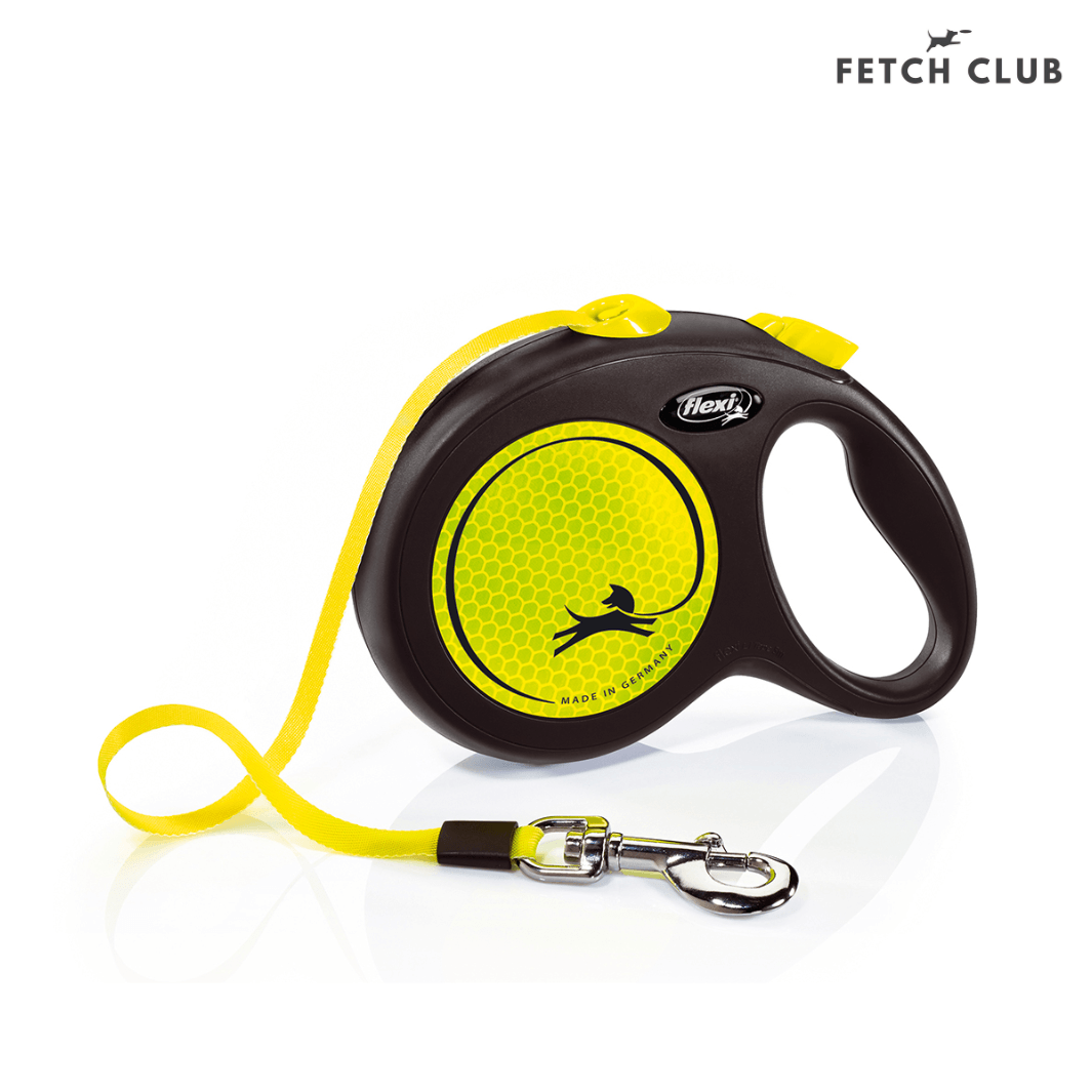 Flexi neon tape dog lead